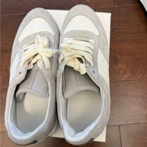 Peserico Light Gray and White trainers